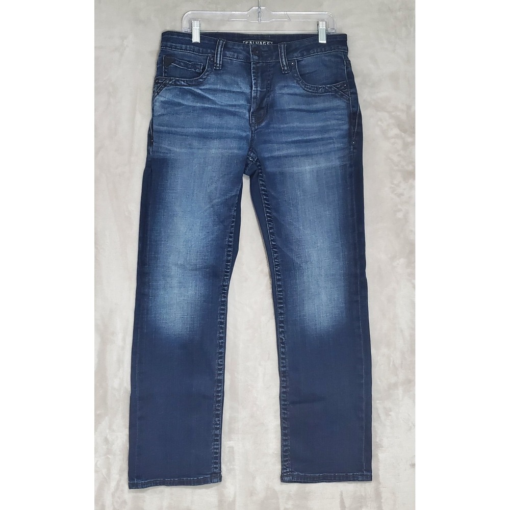 Salvage Supply Co Jeans Mens 32x32 (33x30) Blue Mayhem Boot Regular Fit Dark EUC